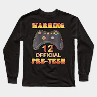 12th Birthday Official Pre-teen Video Gamer Long Sleeve T-Shirt